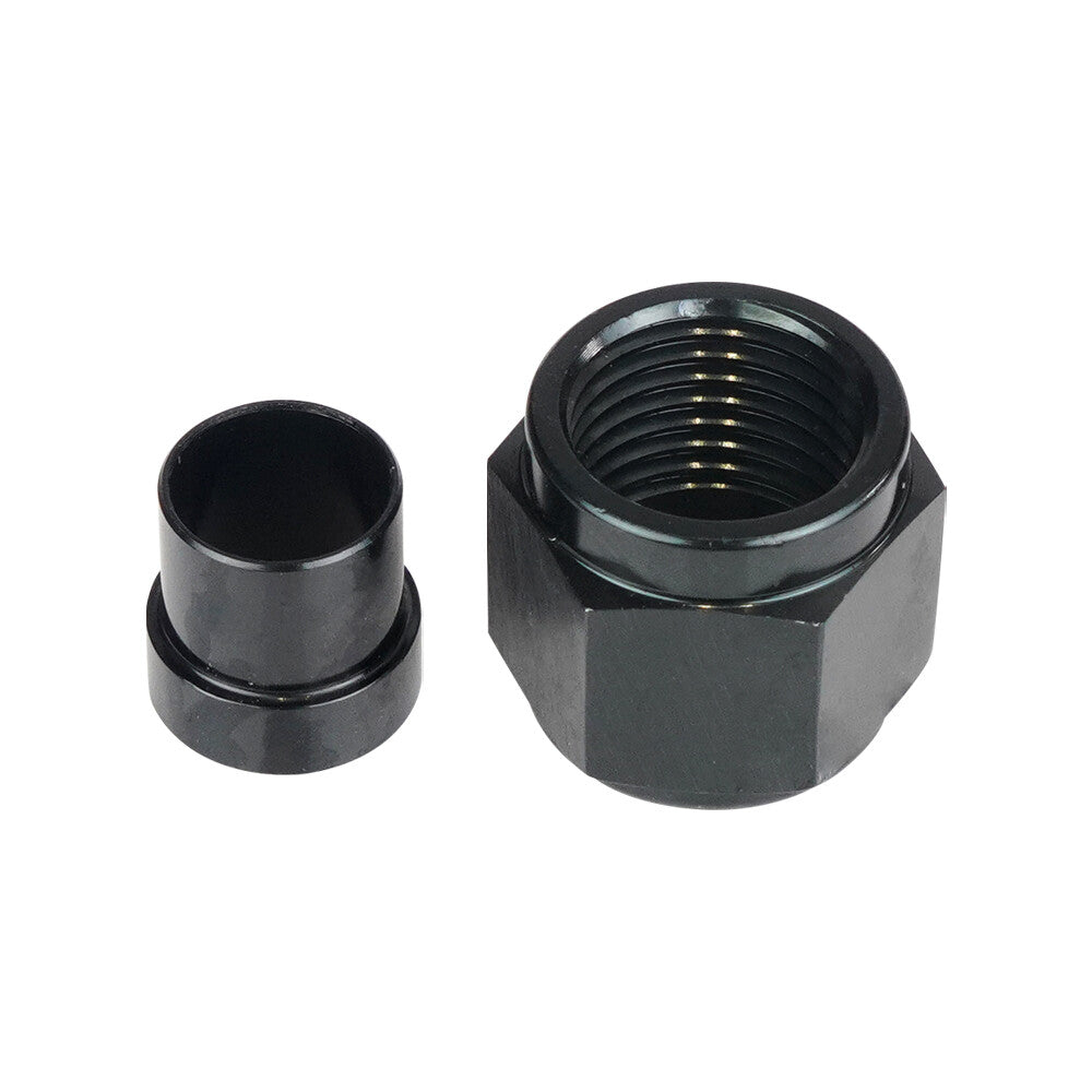 6AN Hard Wire Conduit Nut and Sleeve Fitting Adapter for 3/8 inch Hard Wire Aluminum Black
