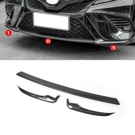 3p for Toyota for Camry SE XSE 2018-20 Carbon fiber Front Bumper Moulding Cover Trim