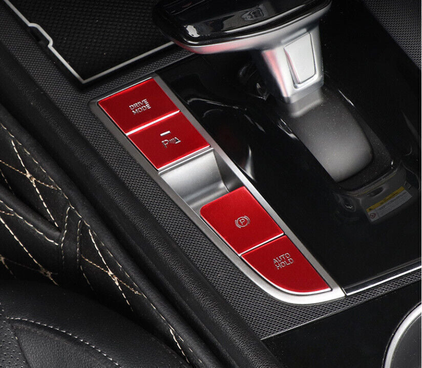 for Hyundai for Elantra 2021-2023 Red Aluminum Car Hand Brake Lever Button Sticker n