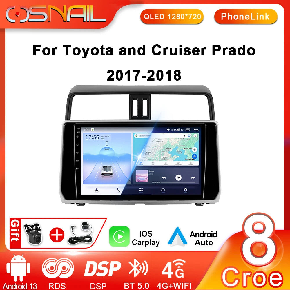Car Radio for Toyota for Land Cruiser Prado 150 2017-2018 Multimedia GPS Navi Player