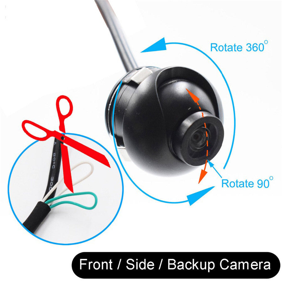 for Mini Car Front/Side/Rear View Backup Reversing Camera 140° Wide Angle Waterproof Q