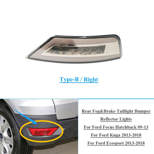 Car Rear Tail Bumper Reflector Light for Ford Focus Hatchback 09-13 Kuga Right B