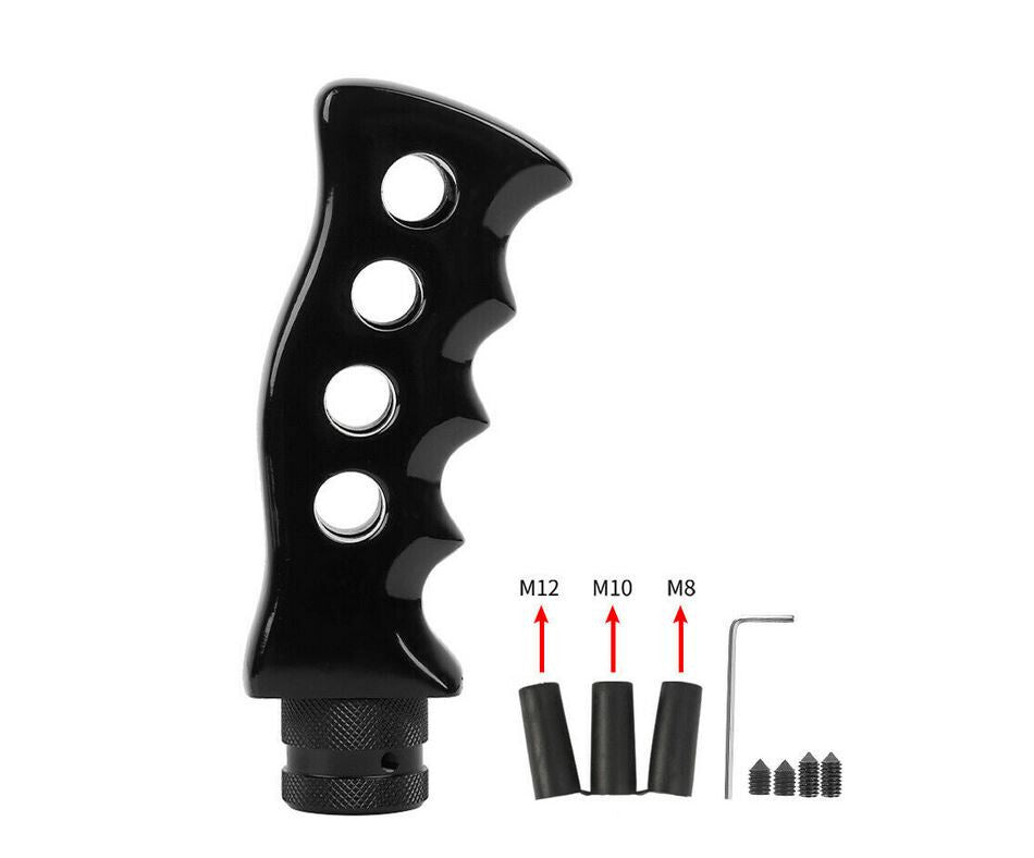 Car manual gear shift bar, Mugan slotted pistol grip, black, for Honda