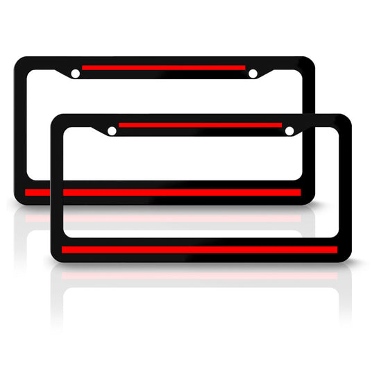 2pcs Metal Red Line for BMW Car SUV License Plate Frame Tag Cover Accessories