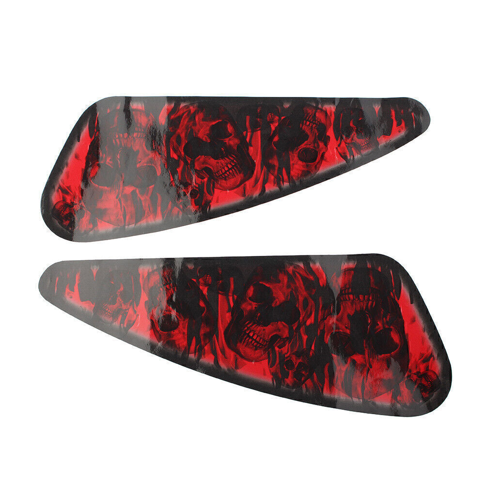 for Harley XL883 1200 2PCS Red Motorcycle 3D Decals Fuel Gas Tank Stickers trim Q