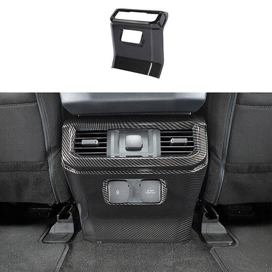for Ford F150 2021-23 Carbon Look Rear Row Air Outlet Vent kickplate Cover Trim