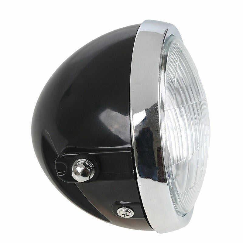 Metal headlight, black, round, for Honda CG125 CB125S PSB motorcycles. Q