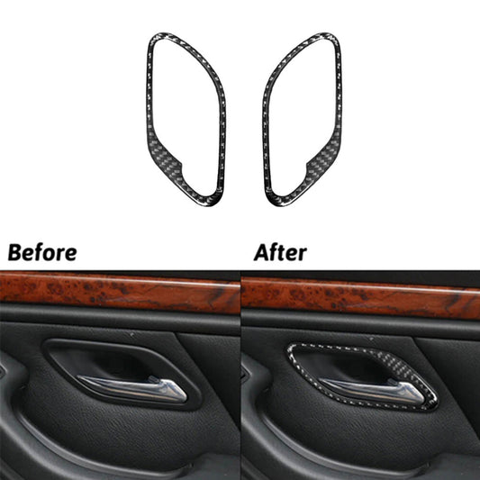 Rear Door Handle Panel Cover Sticker Carbon Fiber Trim for BMW M5 E39 1998-2003