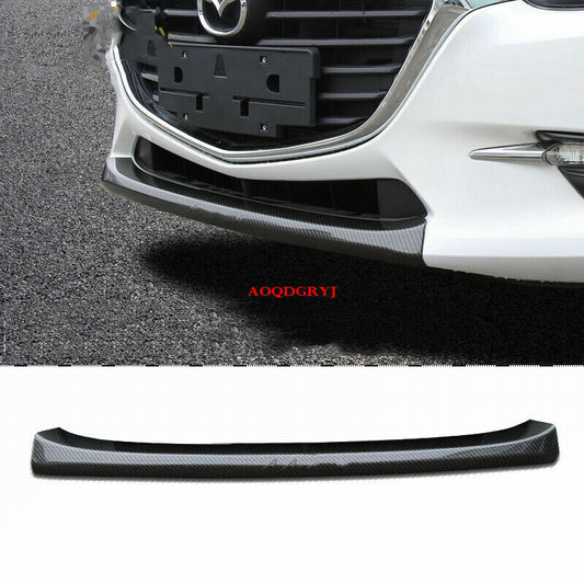 for Mazda 3 Axela 2017-2018 Carbon ABS Front Bumper lip protection Cover Trim 1x