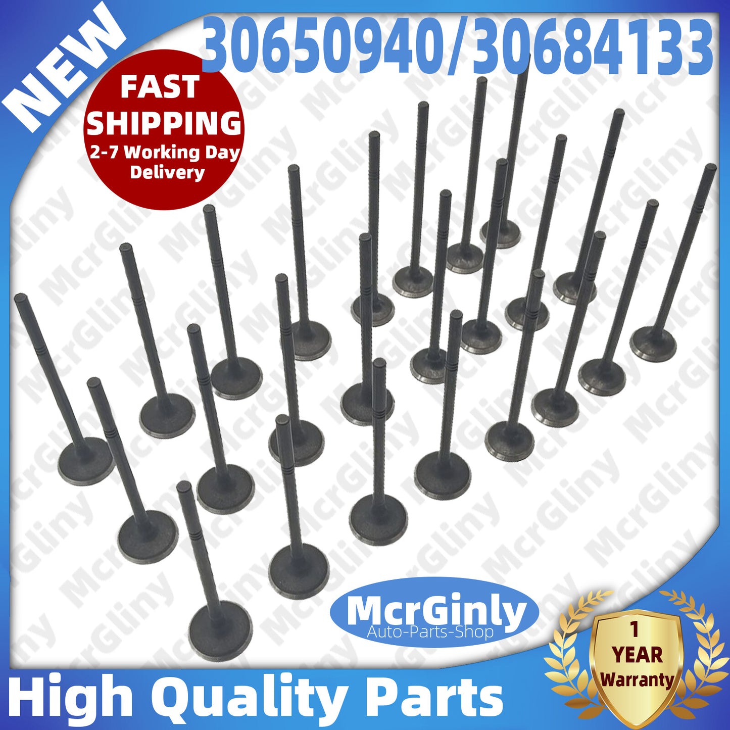 24-piece set of 3.0T intake and exhaust valves, 30684133 and 30650940, suitable for Volvo V70, S60, and S80. n