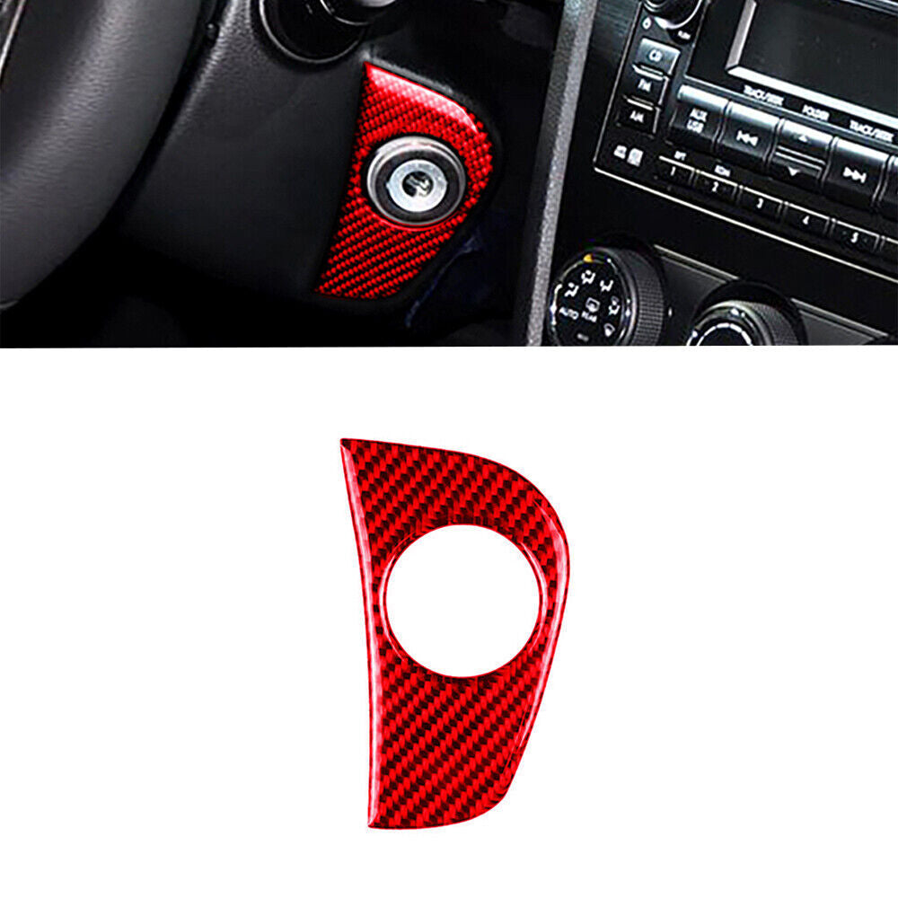 for Subaru Forester XV WRX STI 15-19 Red Carbon Fiber Motor Start Button Cover