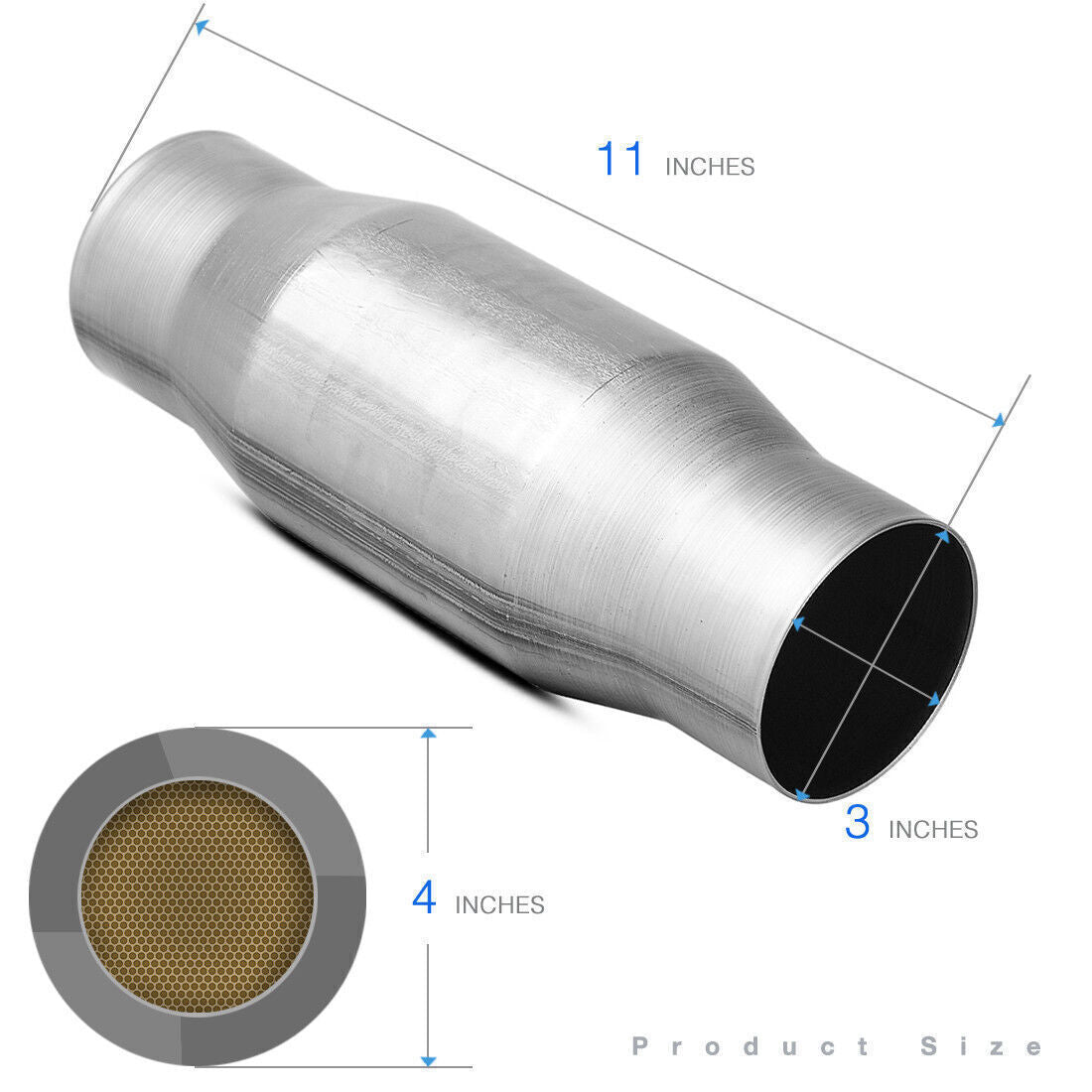 3 inch Universal Catalytic Converter Stainless Steel Weld-On EPA OBDII