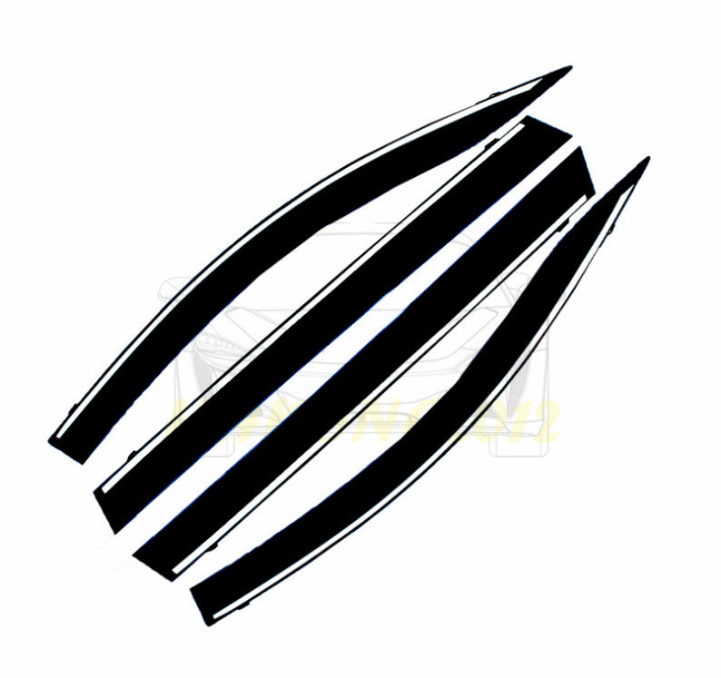 Chrome Trim Side Window Visors Guard Vent Deflectors for Hyundai Santa Fe 19-23