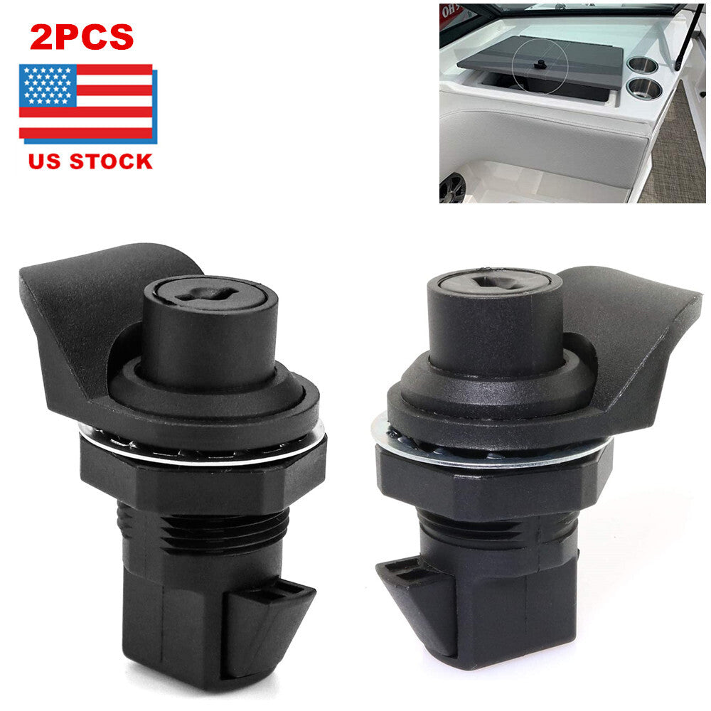2-Piece Push Button Lock Replacement Kit for Marine Glove Boxes, Tool Boxes, and Keys n