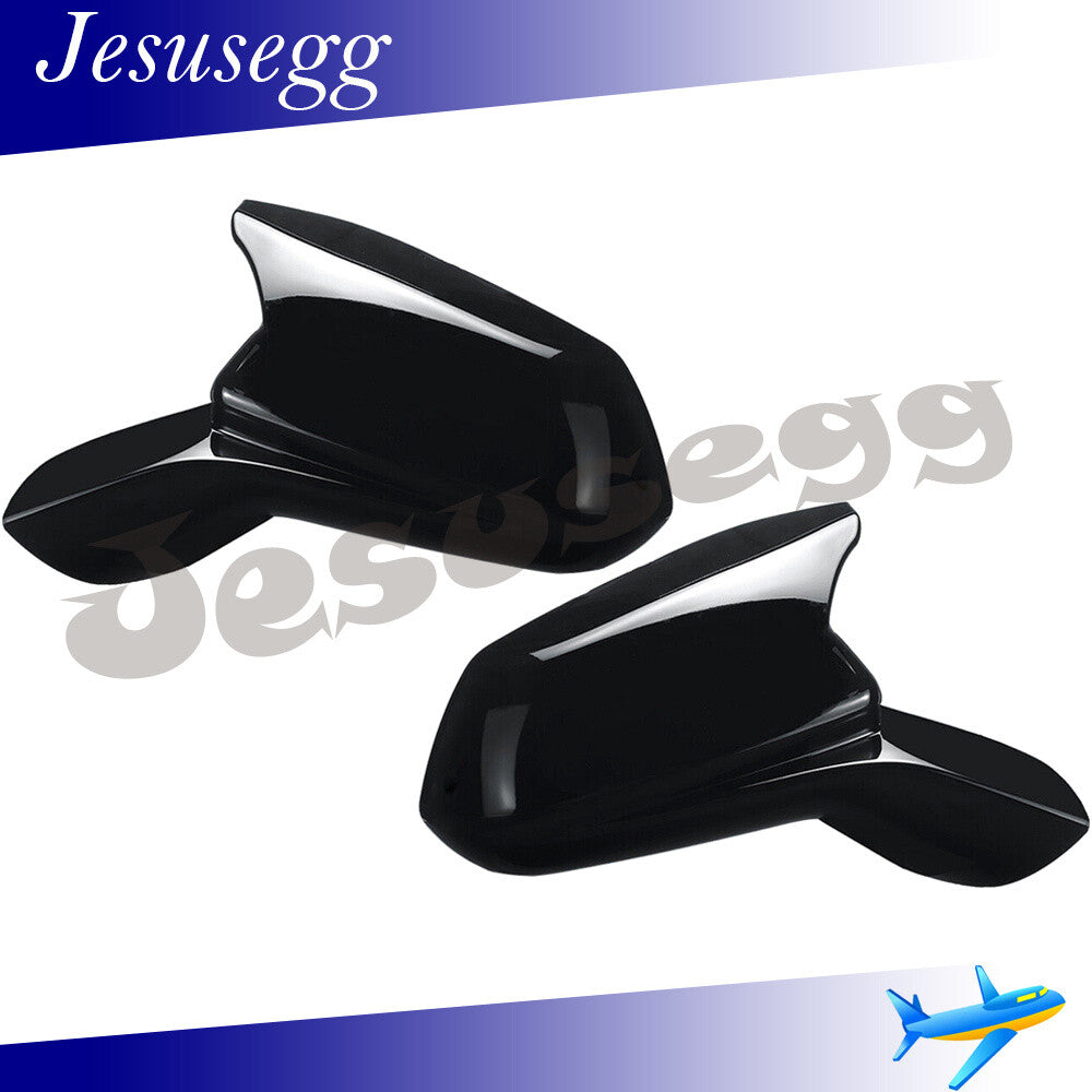1 Pair Gloss Black Side Wing Mirrors Cover Caps Trim For 2016-2022 CHEVY CAMARO