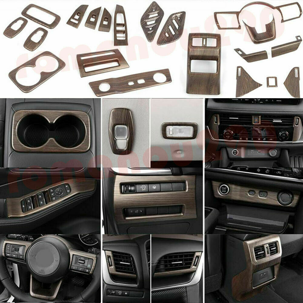 20P for Nissan Rogue 2021-2023 Wood Grain ABS Car Accessories Kit Cover Trim