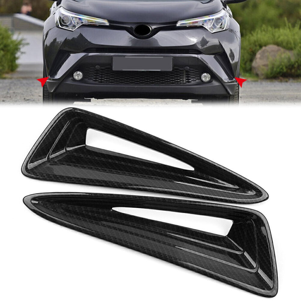 Carbon Fiber look Front Fog Light Air Vent Cover Trims for Toyota C-HR 2016-2018