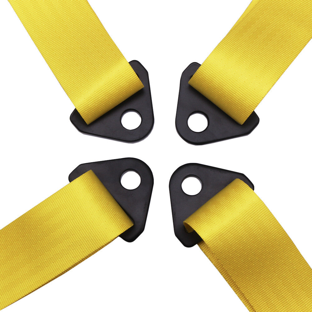 RASTP Racing for Seat Belts 4 Point 4PT Harness Nylon Adjustable Yellow Q