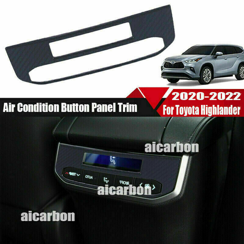 for Toyota Highlander 2020-22 Carbon Fiber Rear for Seat Armrest Button Panel Cover