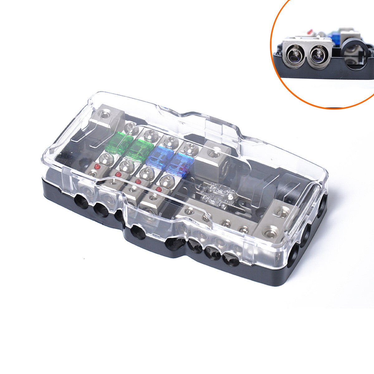 Car audio multi-functional fuse box with LED light modified audio junction box - n
