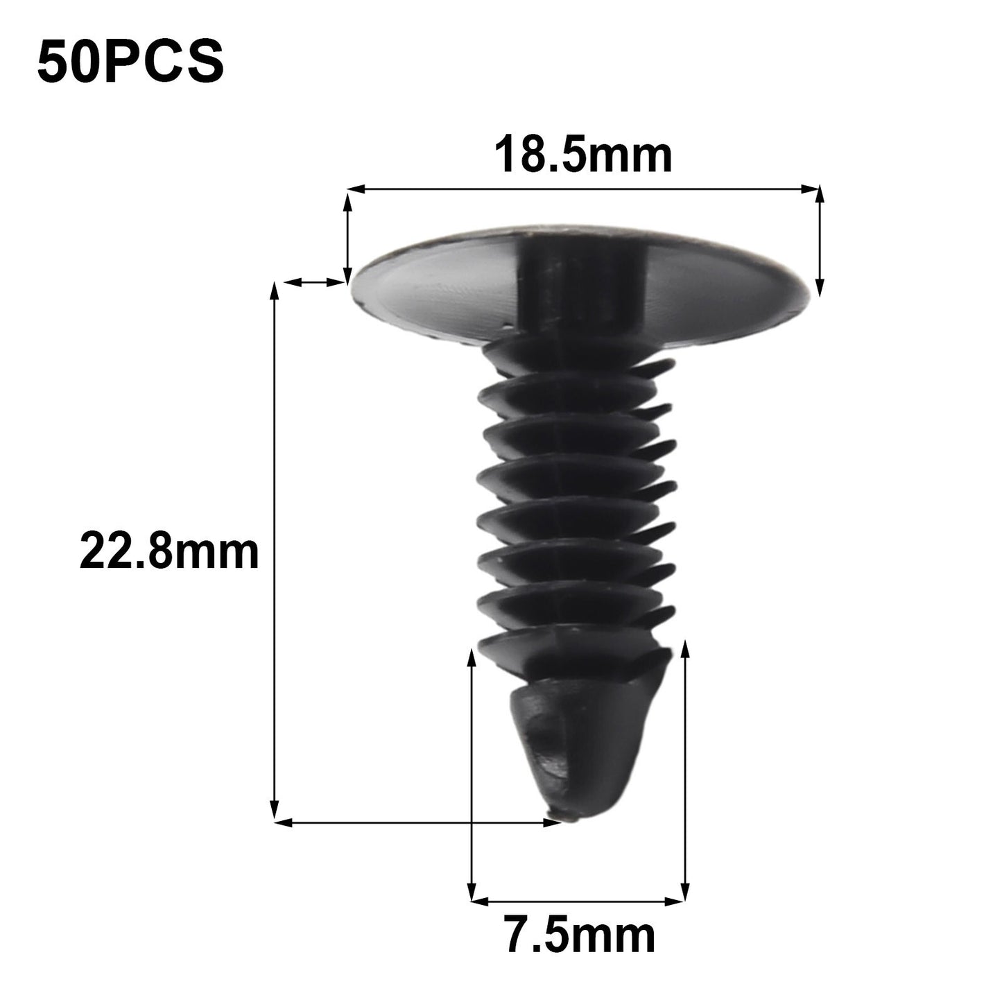 50 new Car Mudguard Plastic Rivets Black Fastener Clips for Nissan
