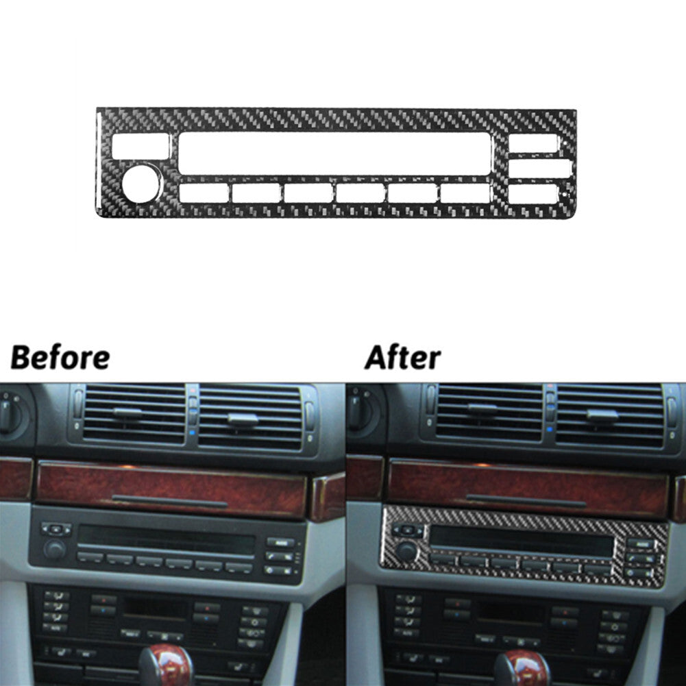 Center Console Radio Control Cover Carbon Fiber Sticker for BMW M5 E39 1998-2003
