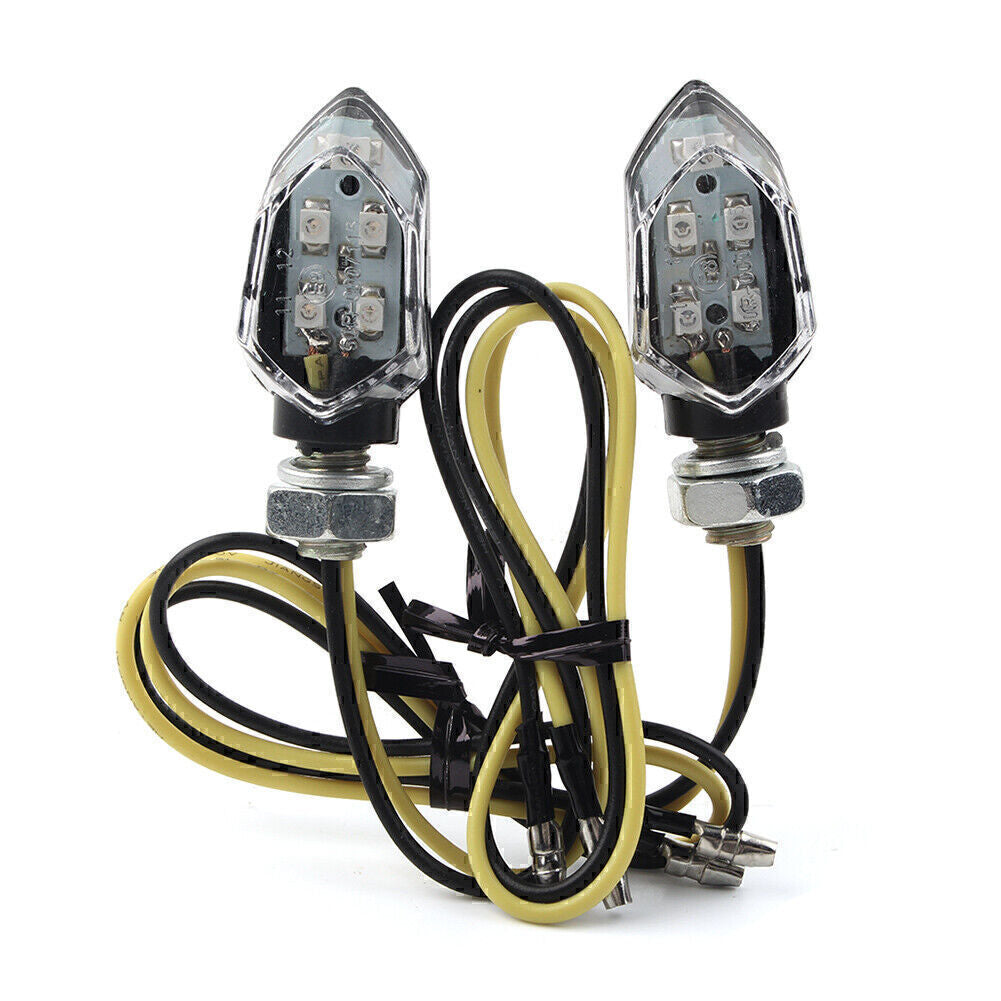 2x Motorcycle for Mini Smoke Blinker LED Turn Signal Amber Indicators Lights