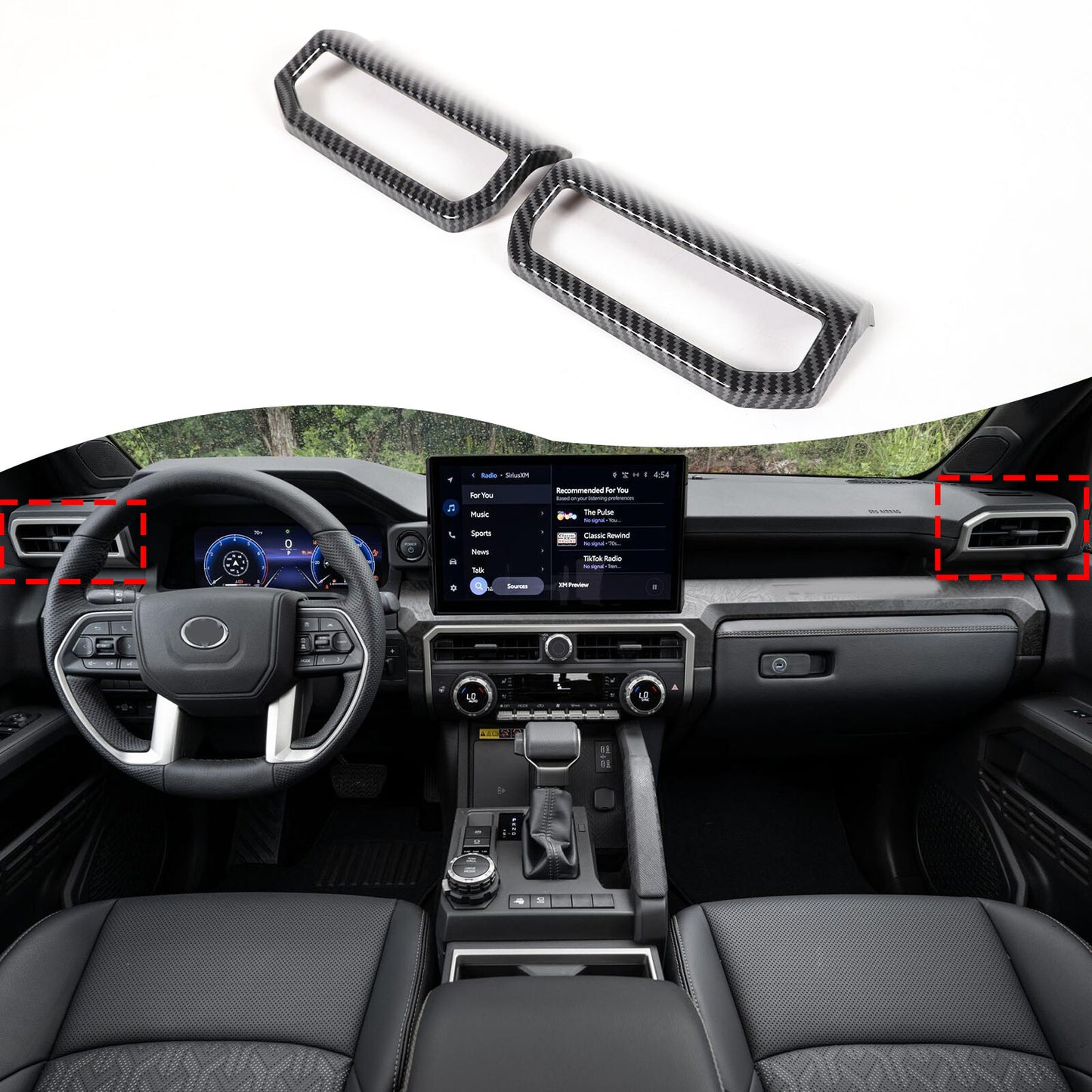 Suitable for 2024 Tacoma Carbon Fiber ABS Front Side Ventilation Cover Trim (2 Pieces) n