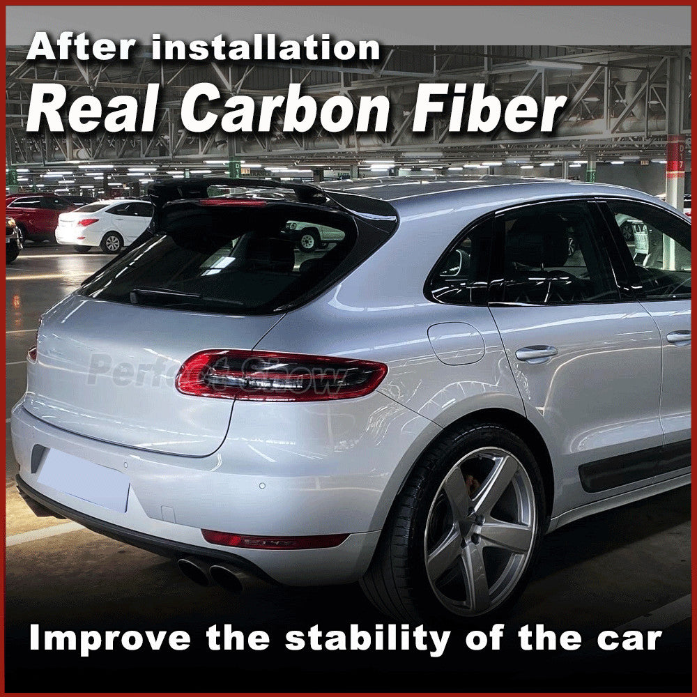 for Porsche Macan 95B SUV 2014-20 REAL Carbon Rear Roof Spoiler Top Window Wings
