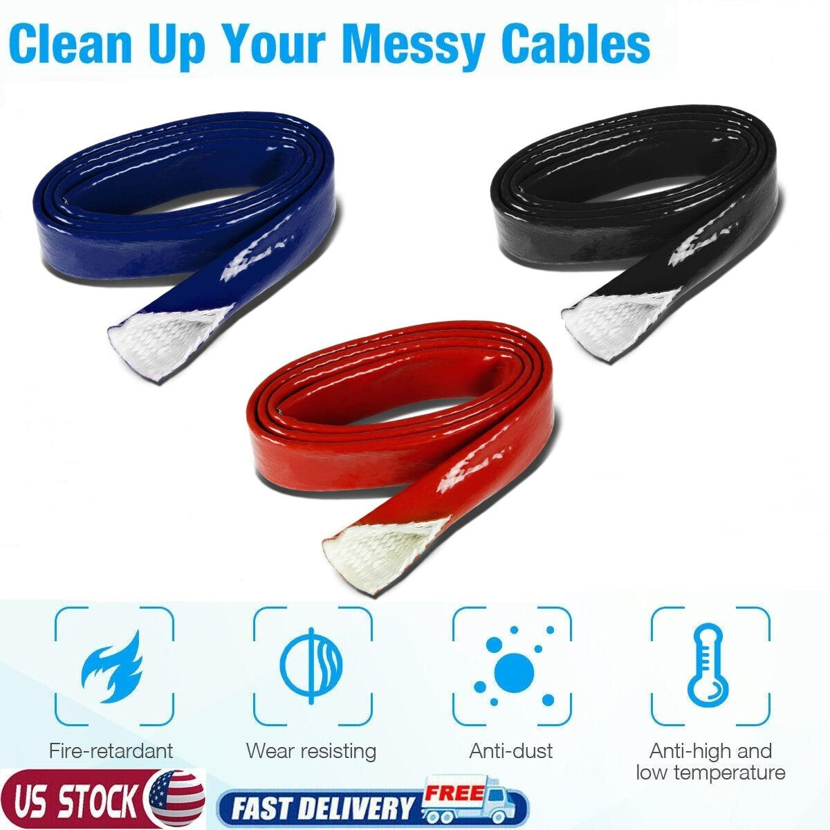 3' Fire Sleeve (3/4') Fits 6AN and 8AN, suitable for oil fuel lines (red).