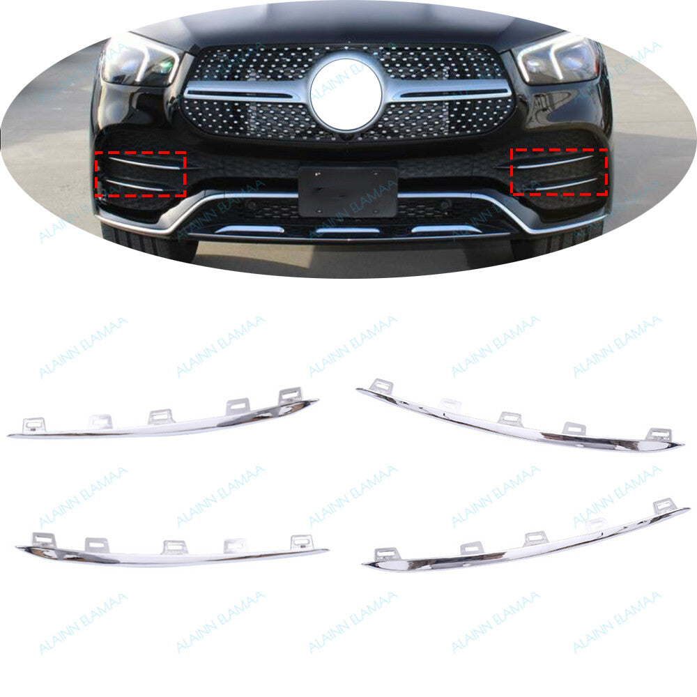 Pair Front Bumper Molding Trim r Fit for Mercedes for Benz GLE W167 2020-2022 GLE450