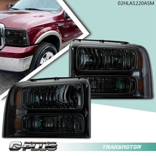 Fits 05 - 2007 F250 F350 F450 F550 Great Value Smoke Lens Amber Corner Lights - v