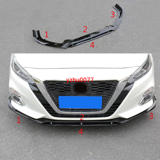 For 2019-2022 for Nissan Altima Glossy Black Front Bumper lip spoiler splitter Cover