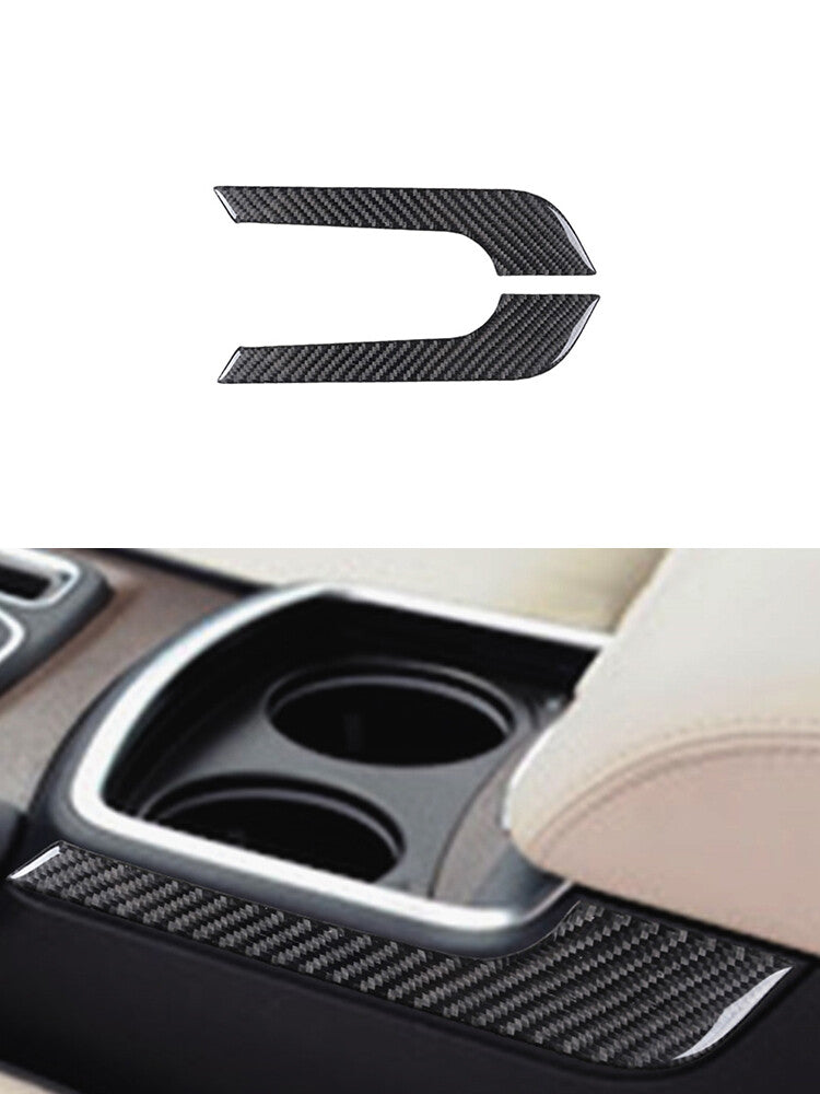 2Pcs Carbon Fiber Rear Central Console Trim Panel For Explorer 2011-2014 v