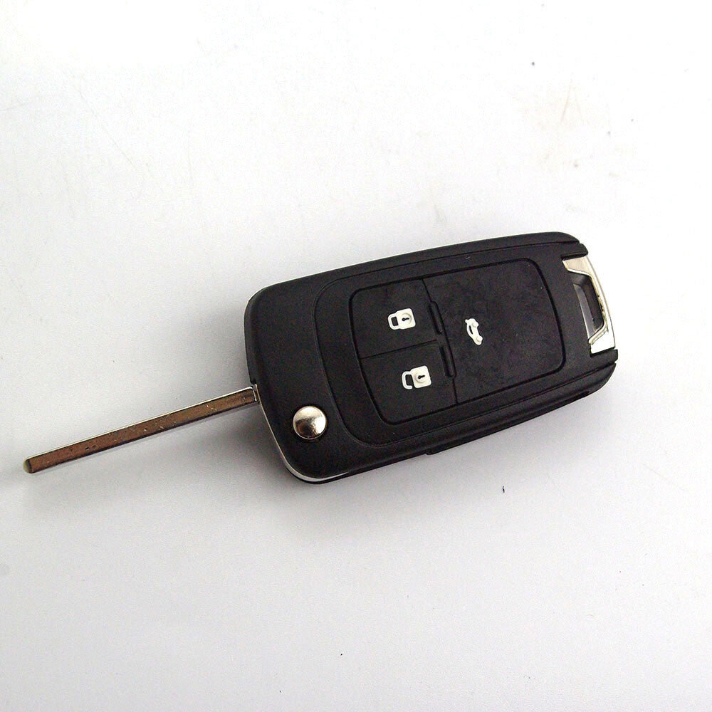 3 BTNs Flip Remote Key Shell Fob Case W/ Uncut Blade Fit for Cruze Replacement Q