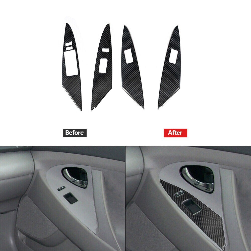 4x Carbon Fiber Door Window Lift Panel Cover Trim for Camry 2007-2011 New n
