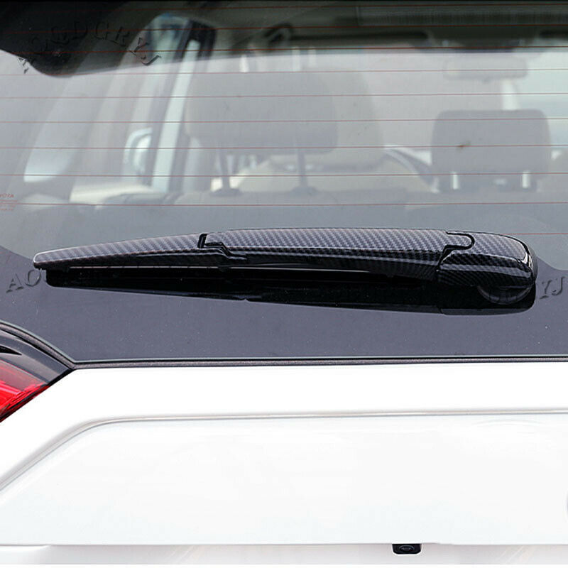 for Toyota RAV4 2019-2023 Carbon Fiber Rear Window Rain Wipers Cover Trim Decor
