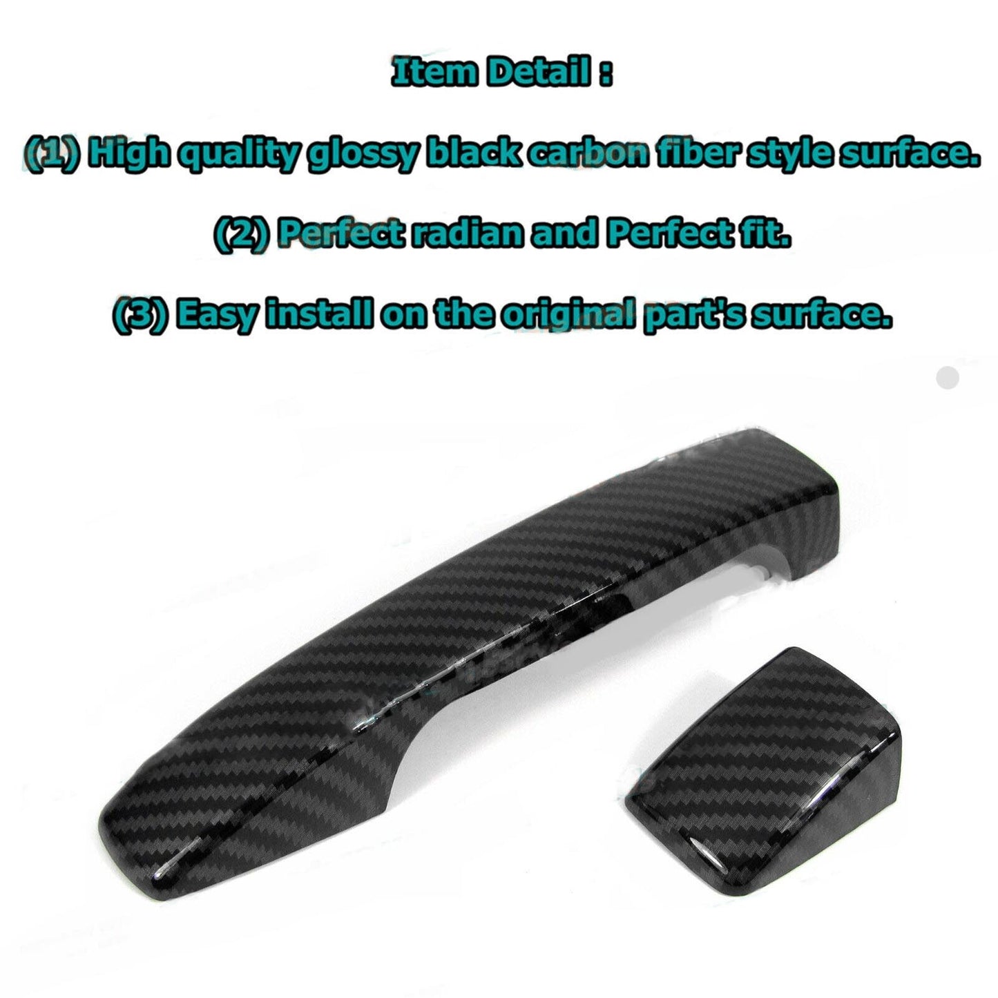 For 09-13 for Subaru Forester Glossy Black Carbon Fiber Side Door Handle Covers Trim