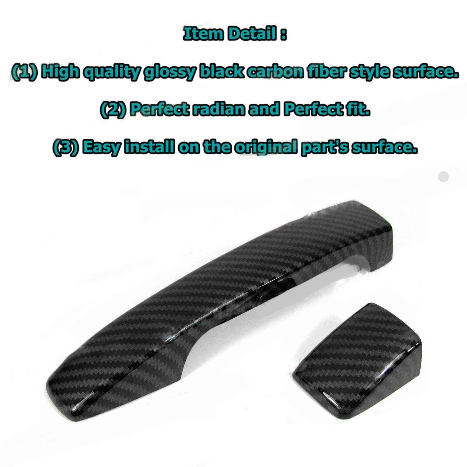 For 09-13 for Subaru Forester Glossy Black Carbon Fiber Side Door Handle Covers Trim