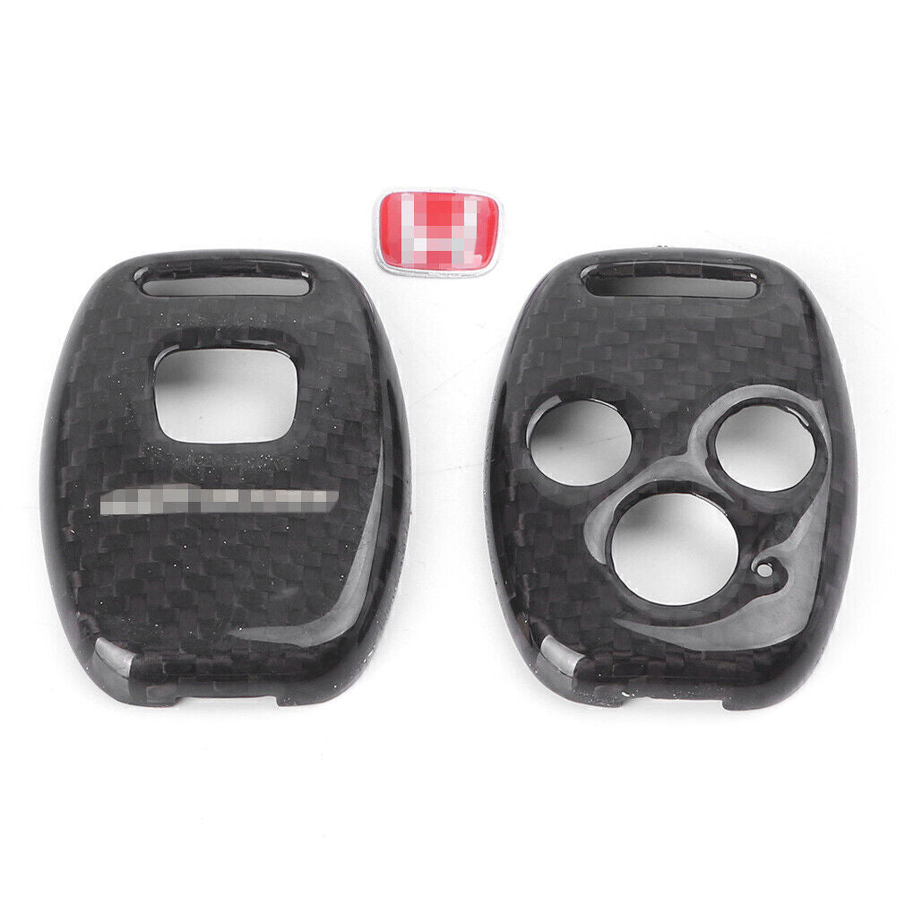 3-Button Remote Key Fobs Key Shell Case for HONDA Accord for CIVIC Carbon Fiber Car
