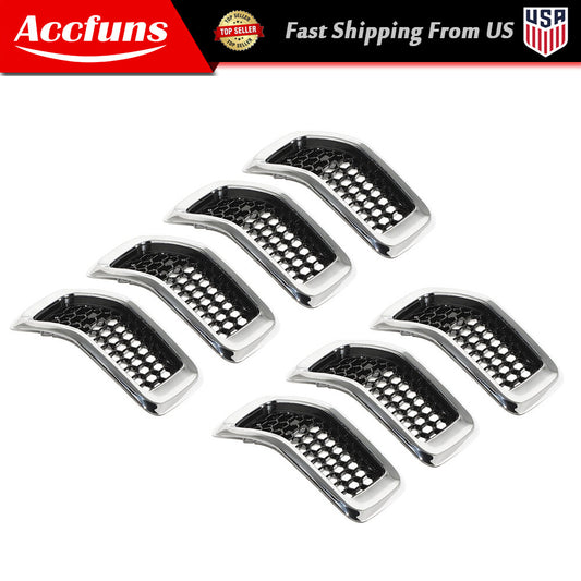 Suitable for 2014-2018 for Jeep Cherokee Chrome Black Upper Grille Bumper Package (7 pieces, new) n