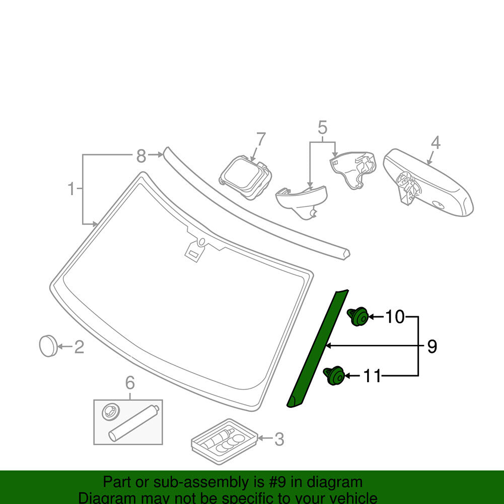 Front Wind Shield A Pillar Trim Molding for Land Rover Discovery 3 2005-2009