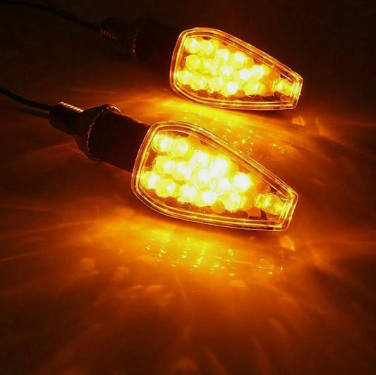 2-pack 12V for mini motorcycle LED turn signal flashing lights indicator light amber color Q
