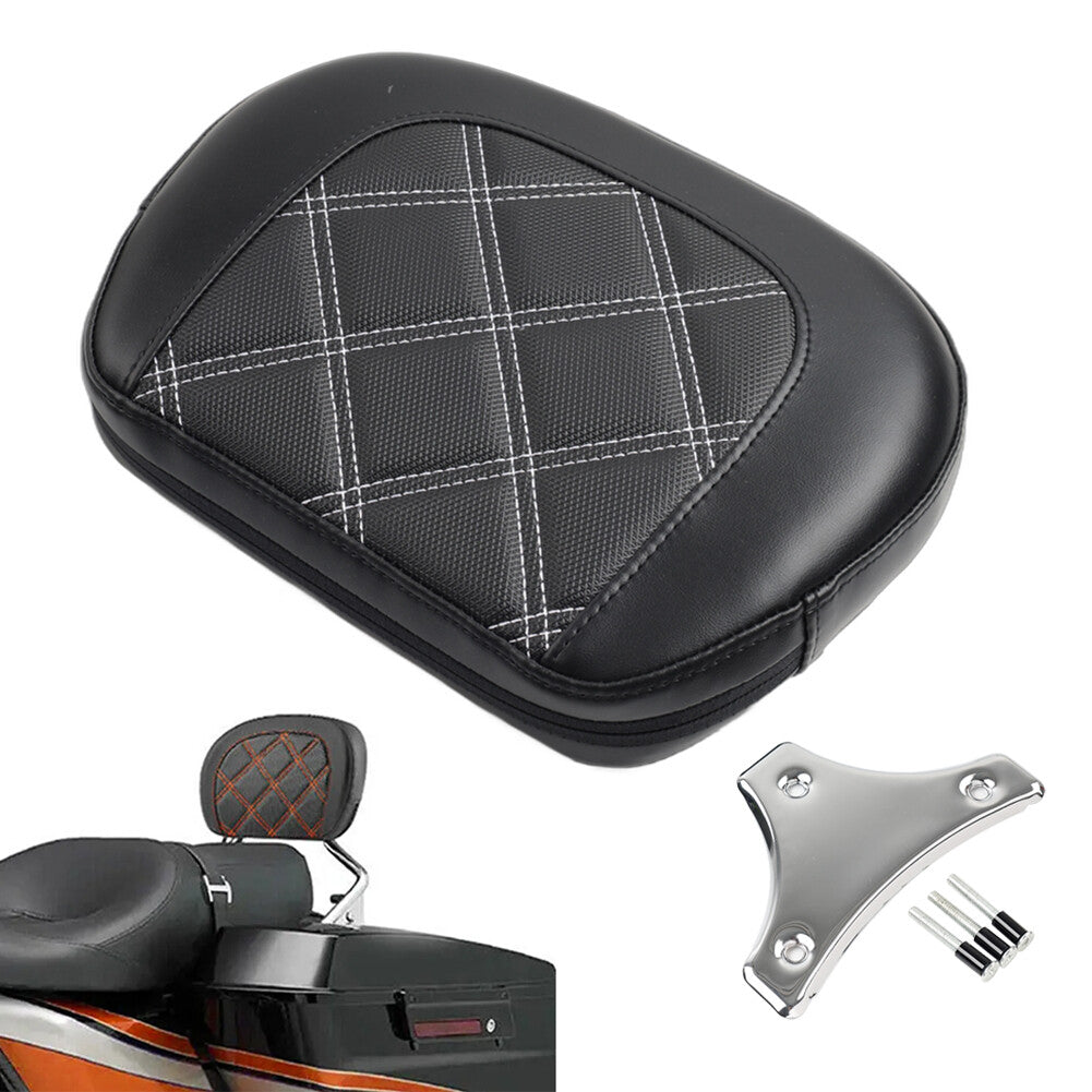 Passenger Sissy Bar Backrest Pad Kit Fit for Harley Road King FLHR Road Glide