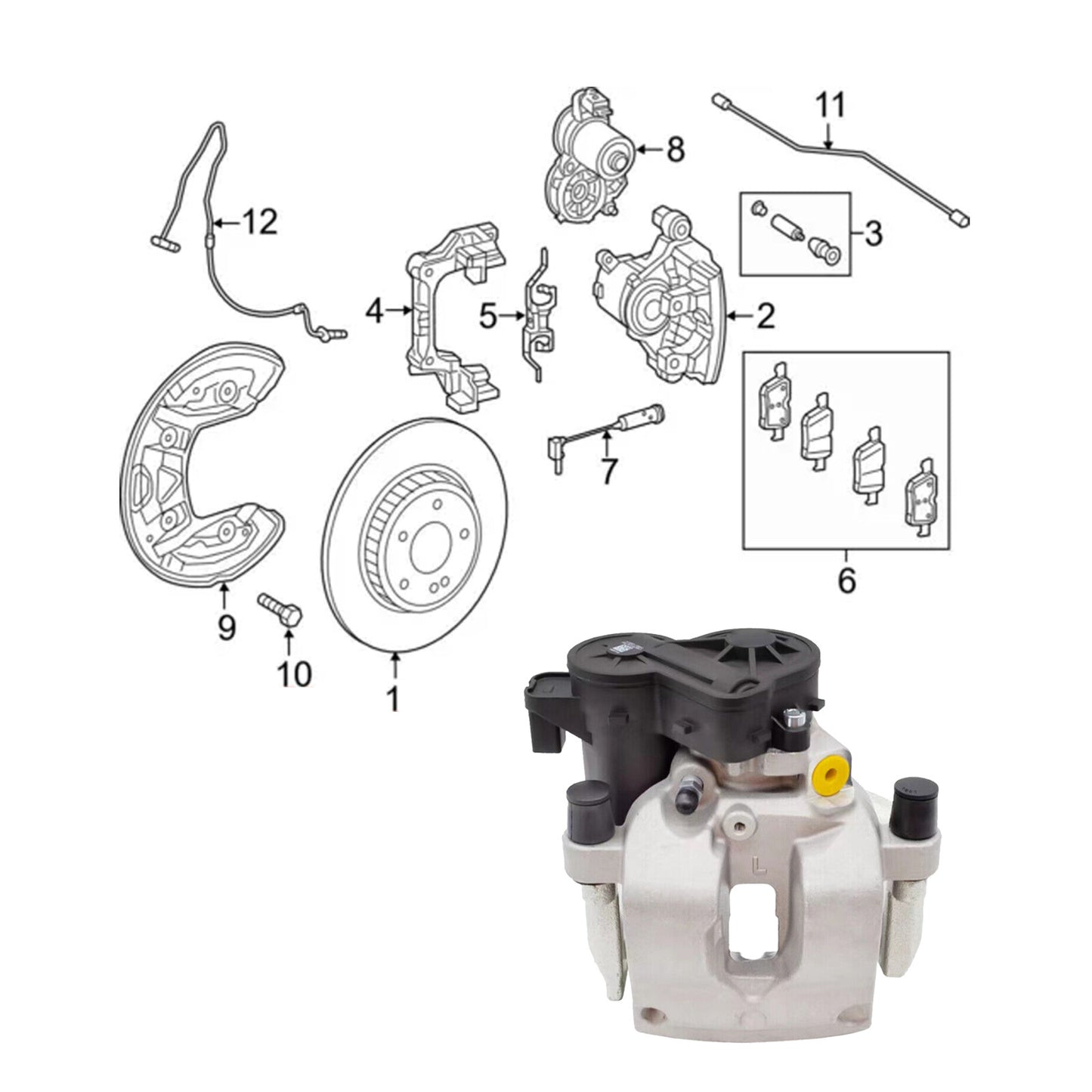 12534230181 Left Rear Brake Caliper 2534230181 Suitable for GLC C253 16-22- n