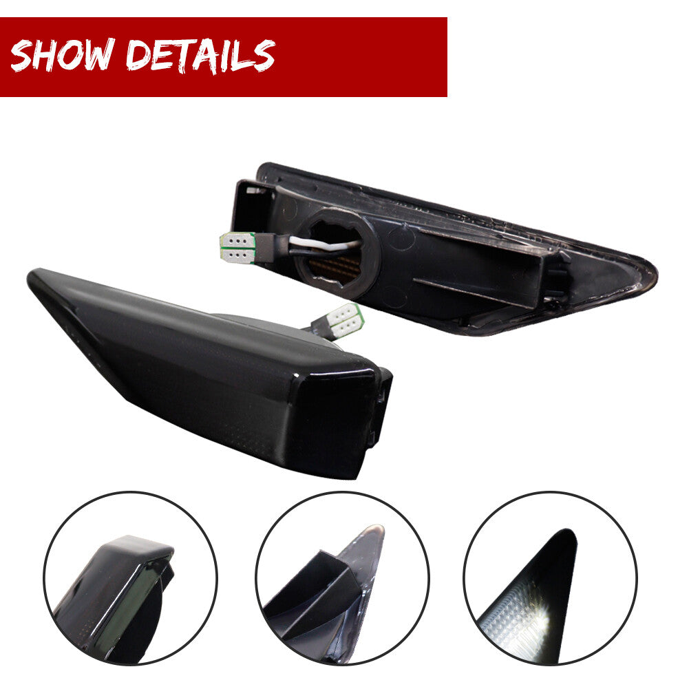 [Plug and Play] Smoke Lens White LED Front Side Marker Light for 06-08 for Honda Pilot - v