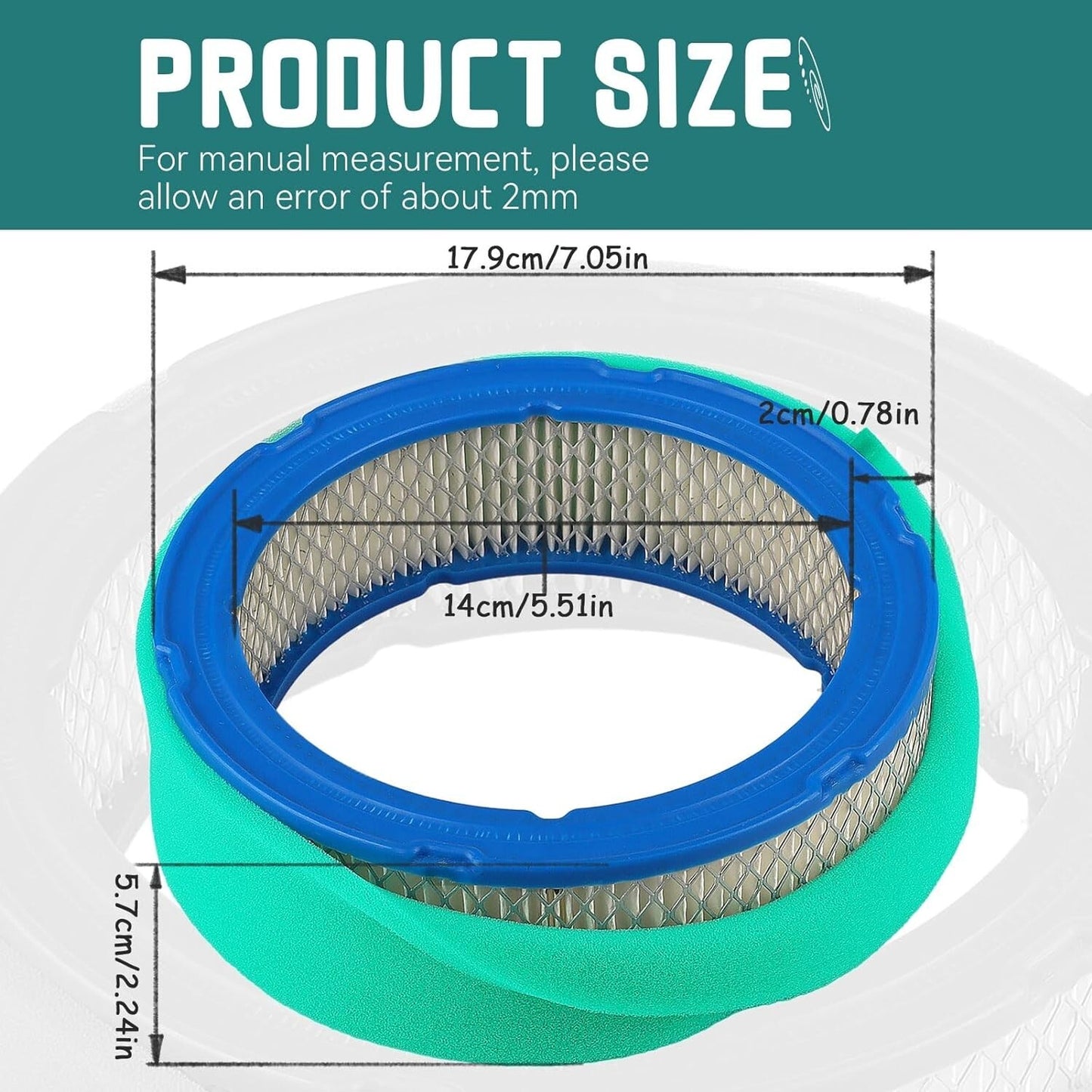 Air Filter for BS 394018 394018S 5050H 5050B 421400 Vanguard V-Twin 12.5-20hp