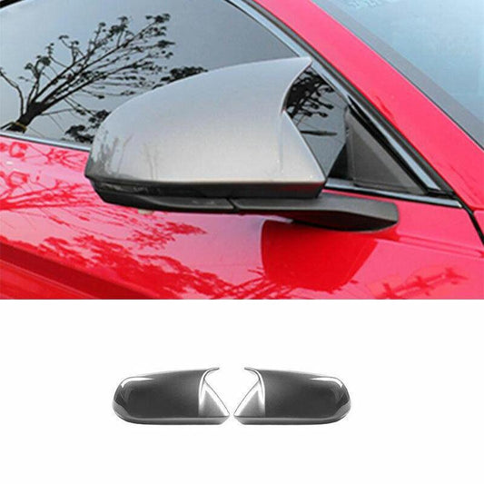 for Ford for Mustang 2015-2022 Gray Horns Rear View Side Mirror Cover Trim 2PCS