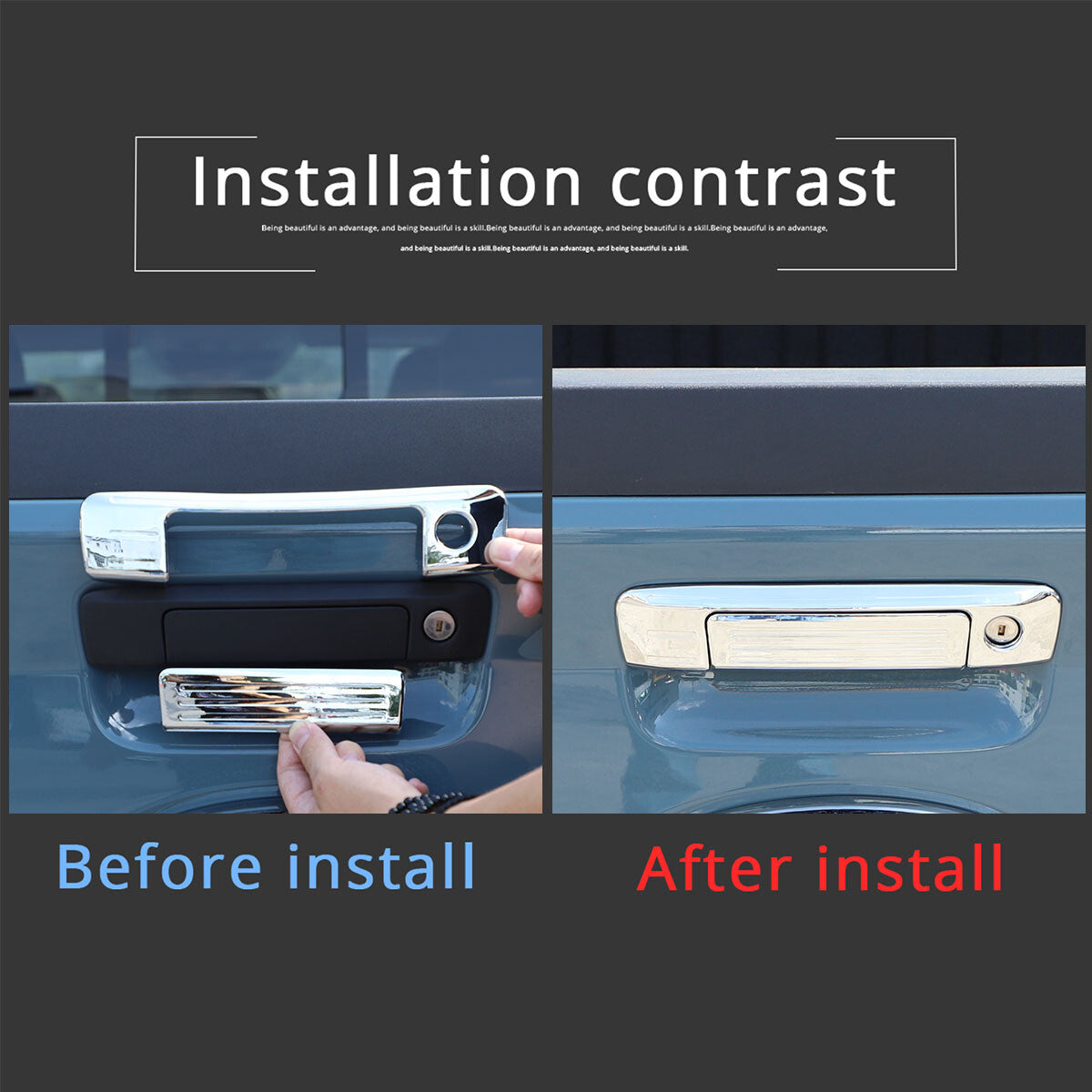Silver tailgate handle cover accessory  for ford  Maverick 2022 - 2024