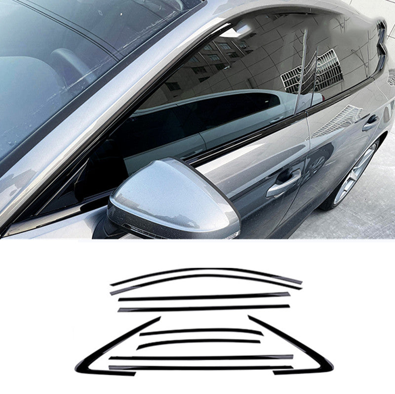 for AUDI A5 S5 2018-2022 Window Full Strip Cover Trim Kit Glossy Black ABS 10Pcs